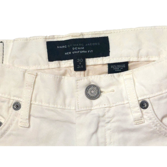 Marc by Marc Jacobs Canvas White New Uniform Fit Straight Leg Jeans 30x34 - Picture 15 of 16